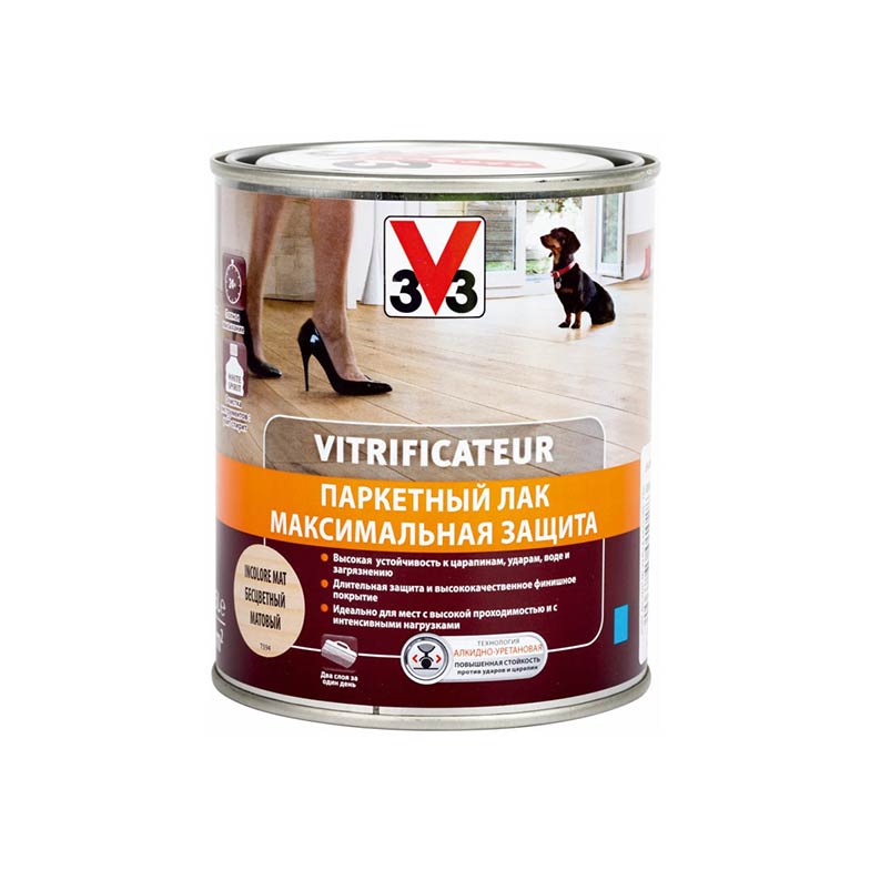 Паркетный лак V33 Максимальная защита Vitrificateur